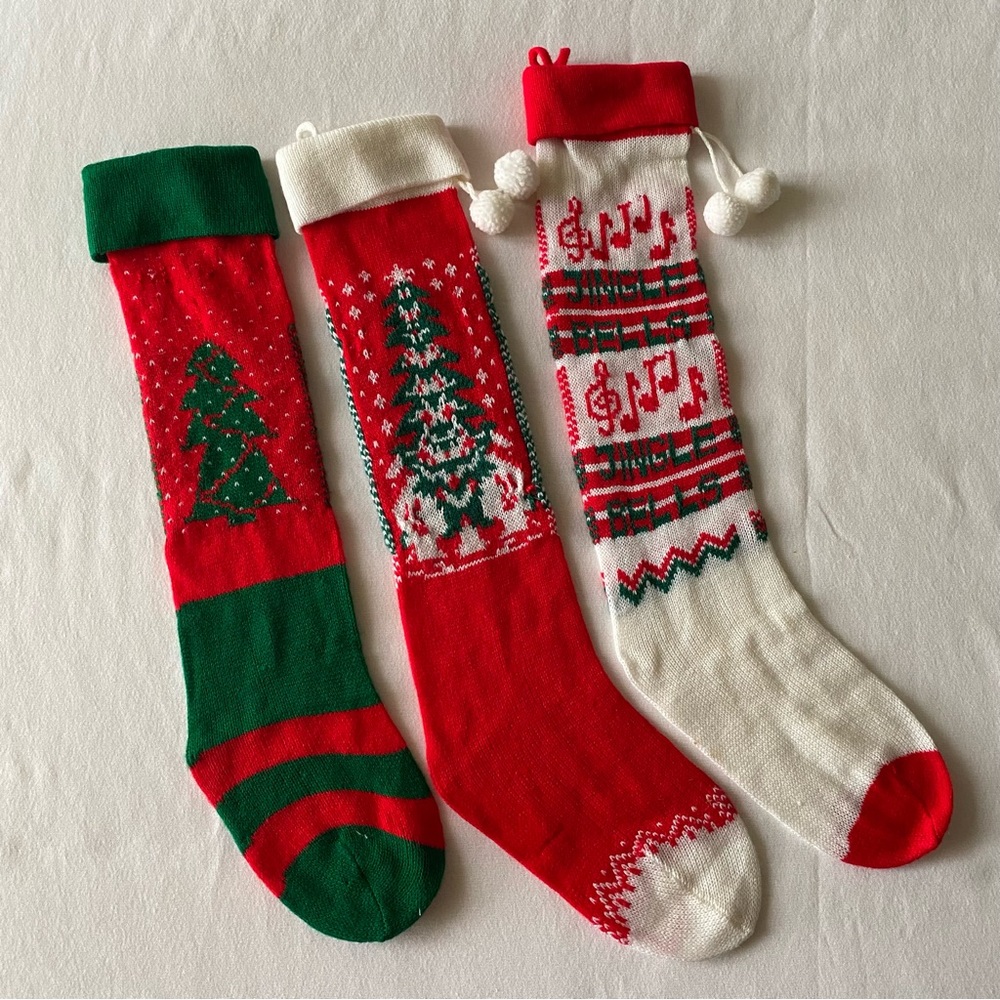 Vintage Christmas Woven Stockings